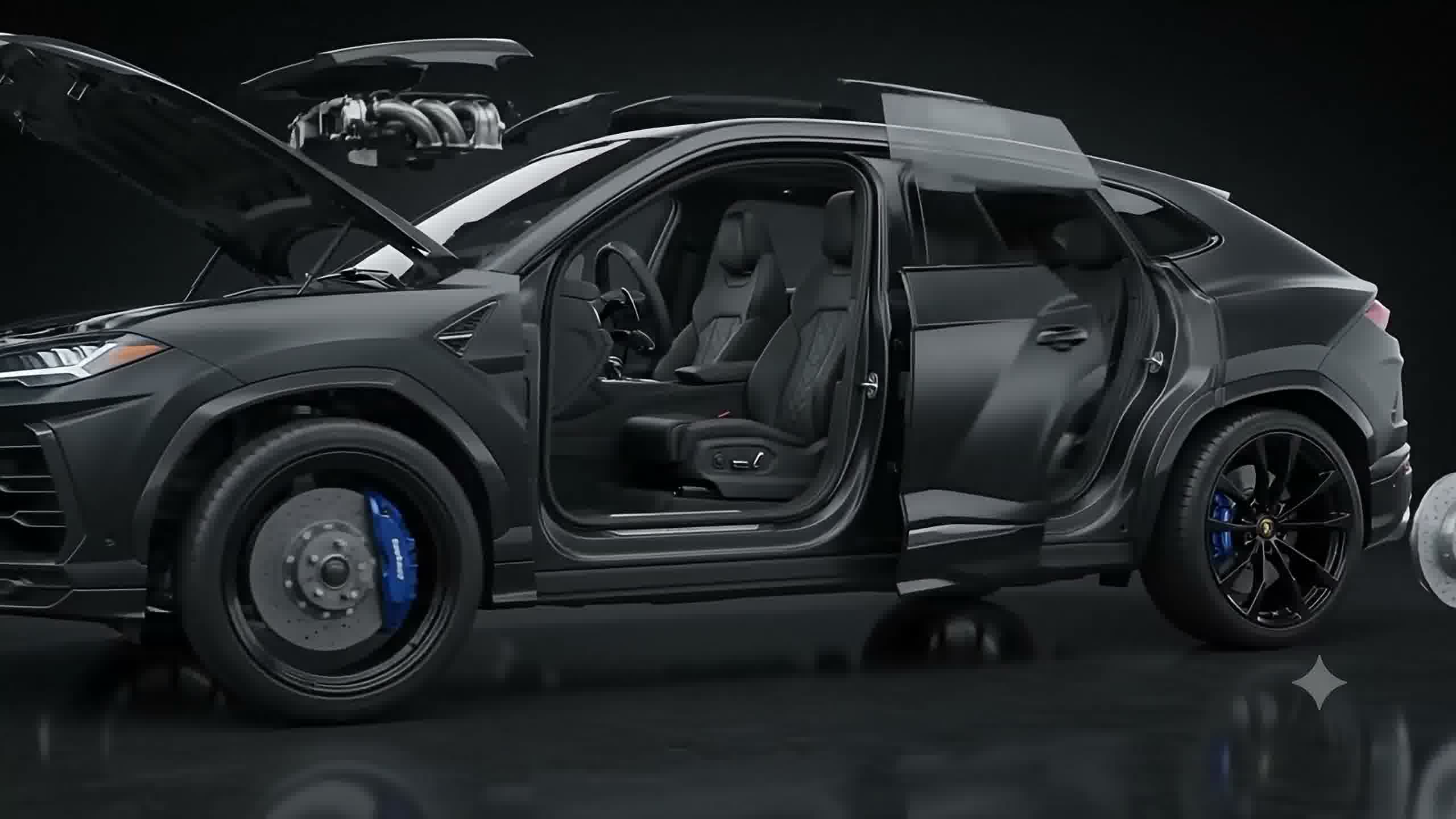 An inspected vehicle shown as a layered technical assembly